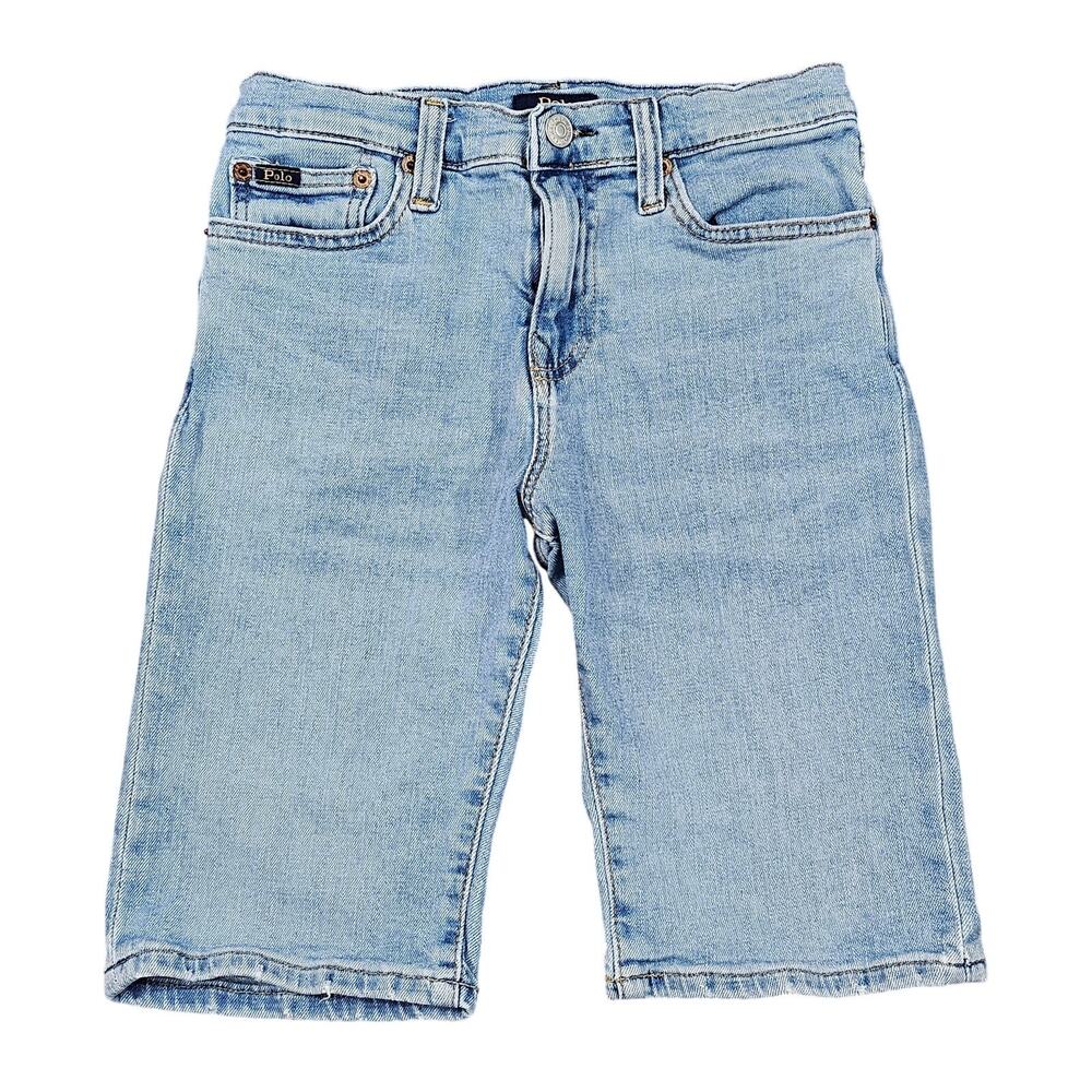 POLO RALPH LAUREN BOYS’ SULLIVAN SLIM DENIM SHORTS – SIZE 12 – LIGHT BLUE WASH
